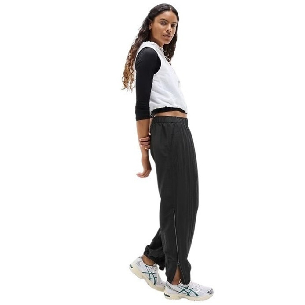 Athleta Womens Jogger‎ SP Black Pursuit Mid Rise Zip Ankle Athleisure Travel Job